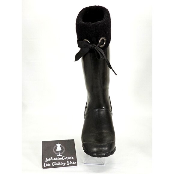 Bogs Women's Black Rubber Alex Solids Tall Lined Rain Boots Size 8 1713 - Picture 13 of 15